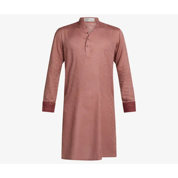 MAHAL Exclusive Mauve Pink Floral Jacquard Panjabi