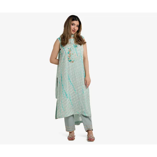 Haiku Blue Candyfloss Kurti (3 Piece Set)