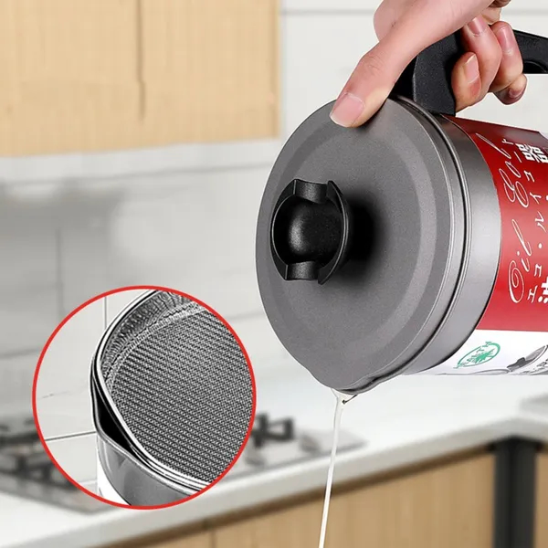 1400ml Steel Oil Strainer Pot