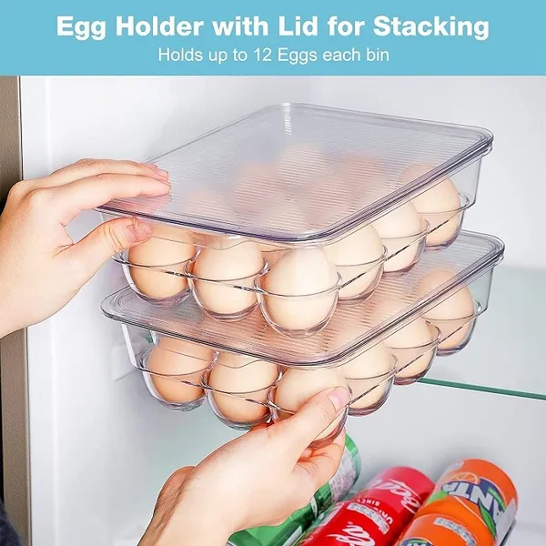 12 Grid Transparent Egg Storage Box