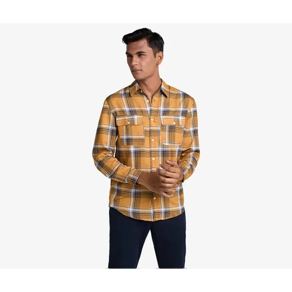 Mustard Checked Long Sleeve Shirt