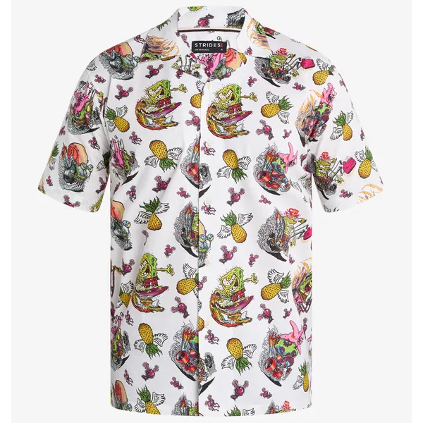 Anarchy Spongebob Printed Cuban Shirt
