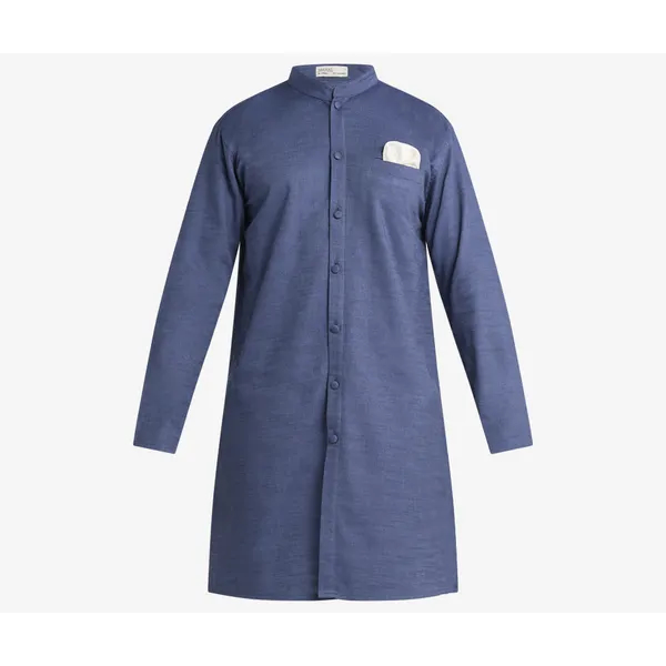 MAHAL Captain Blue Sherwani W/ Pocket Square