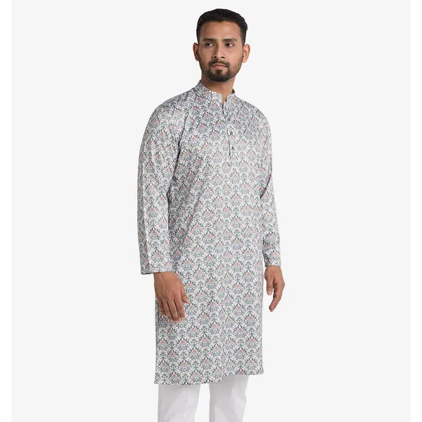 MAHAL Exclusive Eden Garden Ivory Panjabi (Wrinkle-Free)